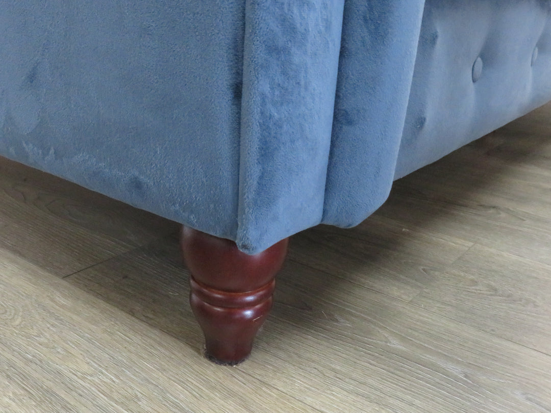 Navy Microfiber Convertible Sofa