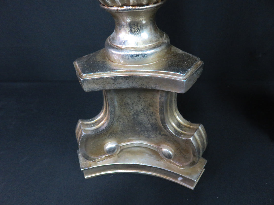 Silvertone Floor Candleholders