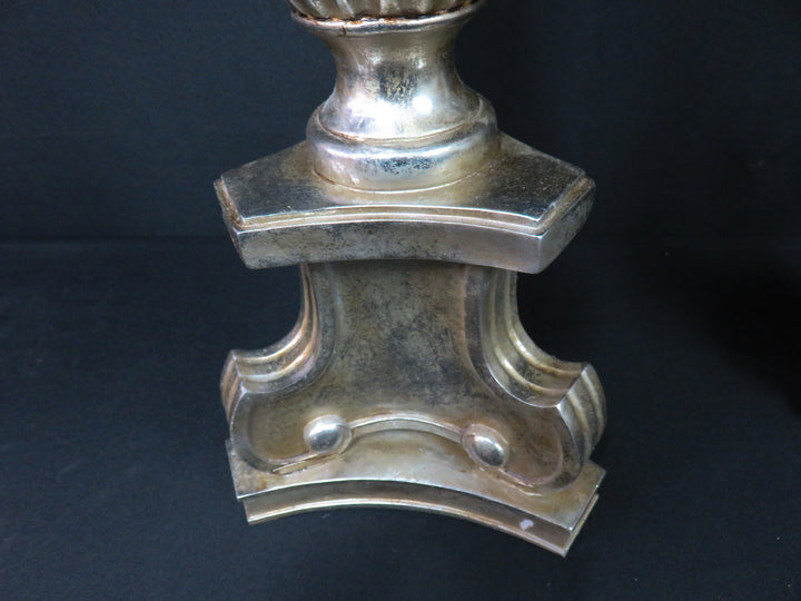 Silvertone Floor Candleholders