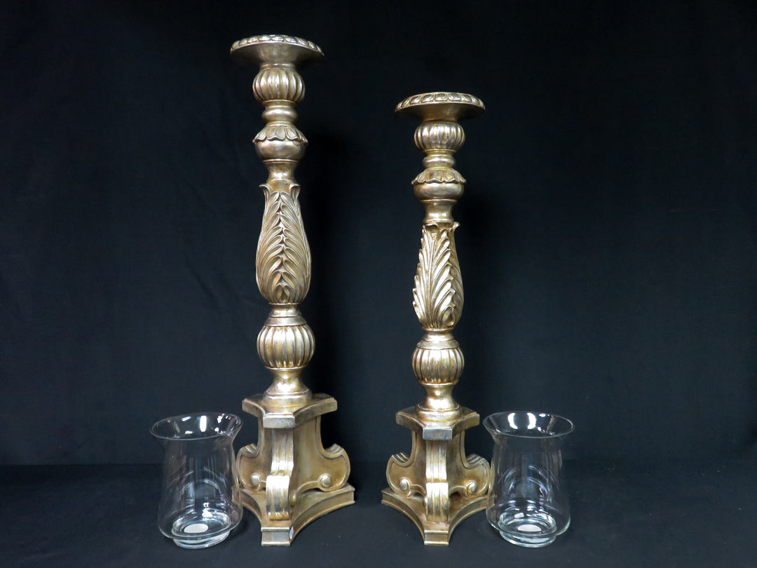 Silvertone Floor Candleholders