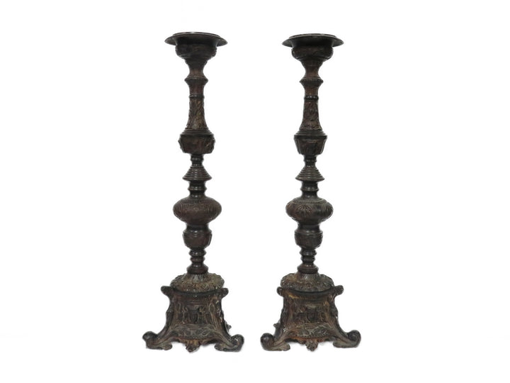 Ornate Pillar Candleholders