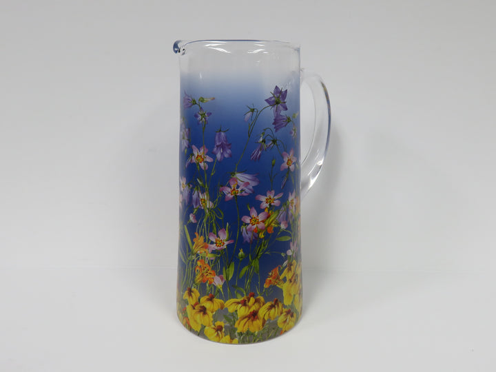 Goebel Glass Floral Pitcher