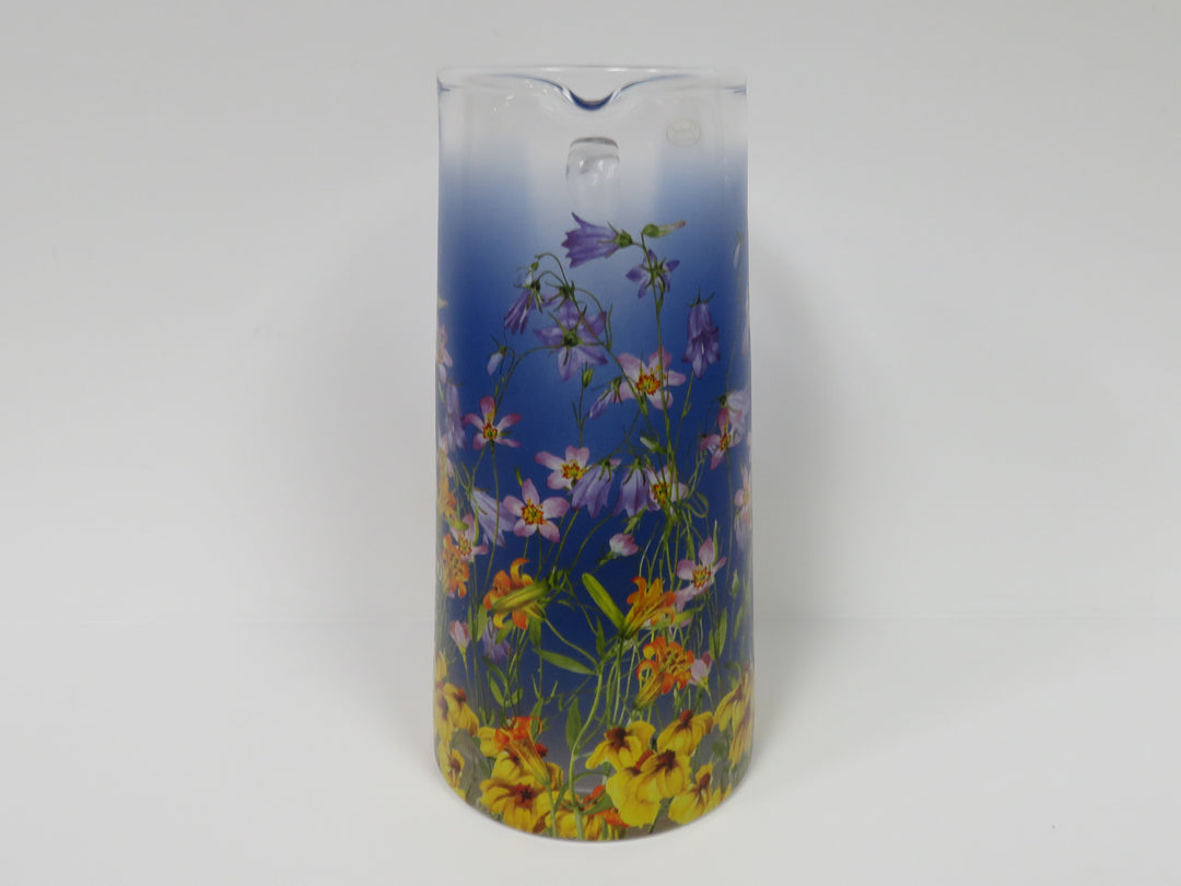 Goebel Glass Floral Pitcher