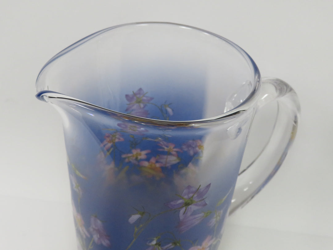 Goebel Glass Floral Pitcher