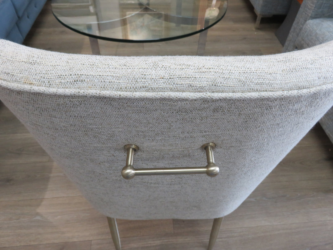Four Beige Upholstered Dining Chairs