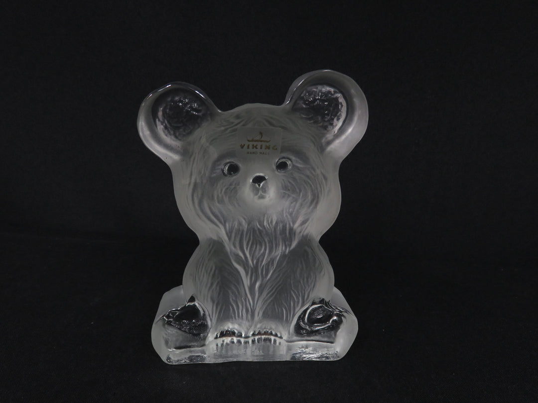 Viking Glass Teddy Bear Figurine