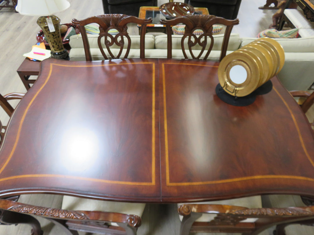 Inlaid Mahogany Dining Table & Chairs
