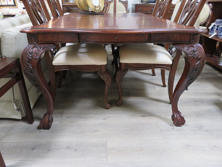 Inlaid Mahogany Dining Table & Chairs
