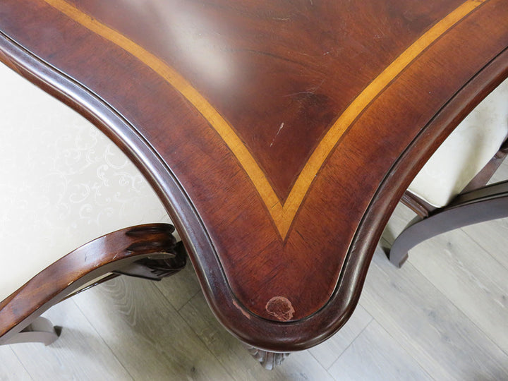 Inlaid Mahogany Dining Table & Chairs