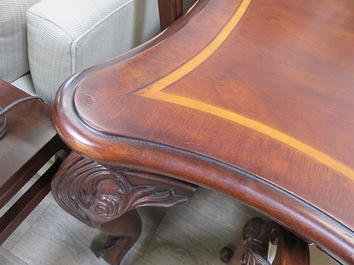 Inlaid Mahogany Dining Table & Chairs
