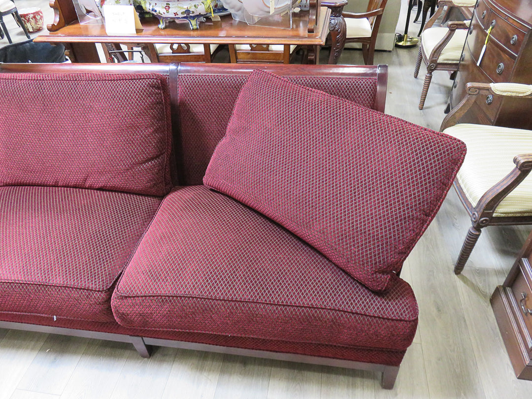 Stickley Red Diamond Patterned Sofa