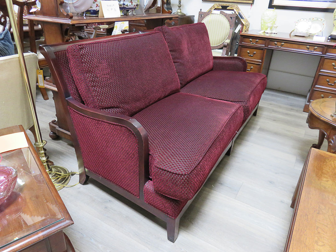 Stickley Red Diamond Patterned Sofa