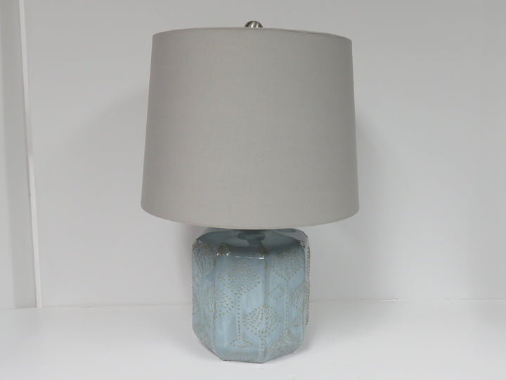Octagon Blue Table Lamp