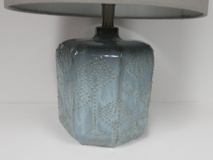 Octagon Blue Table Lamp