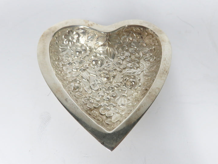 Stieff Heart Sterling Trinket Dish