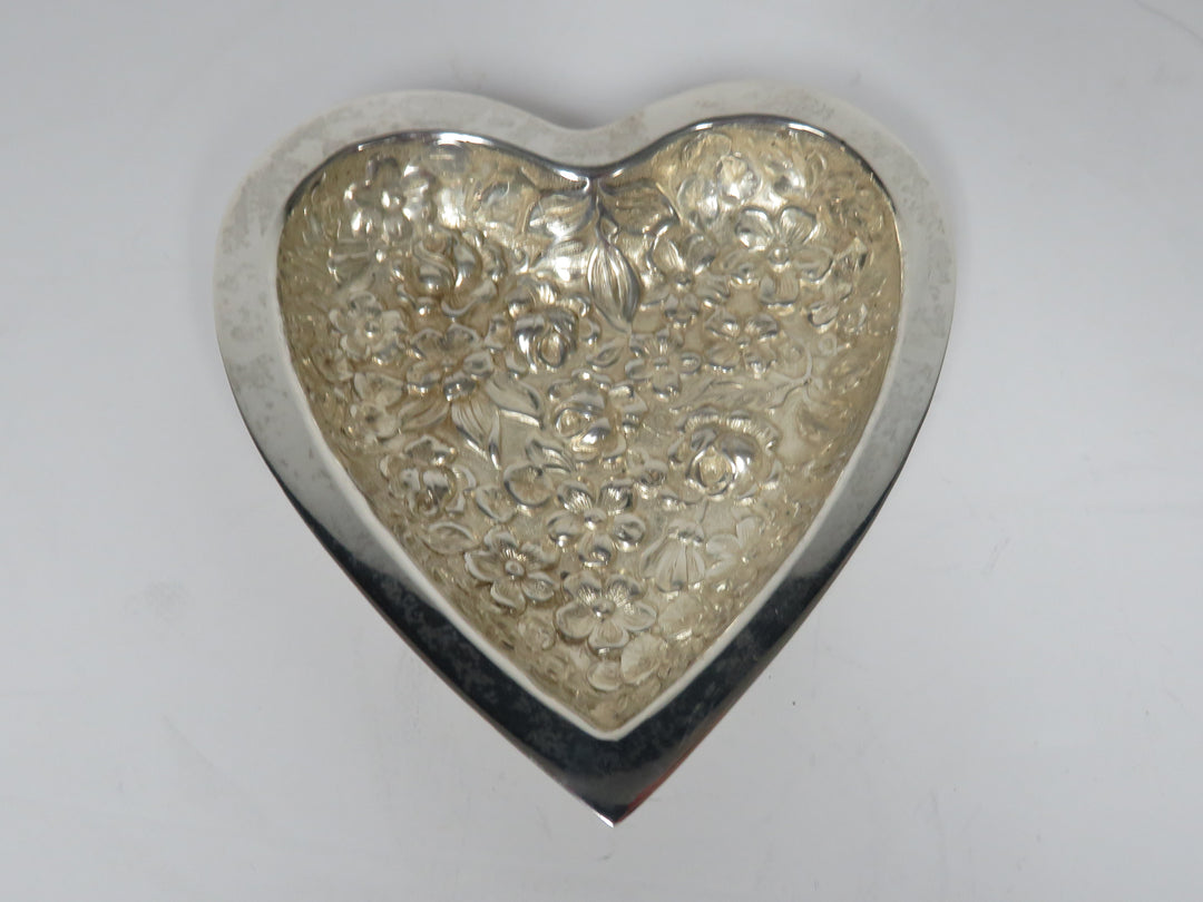 Stieff Heart Sterling Trinket Dish