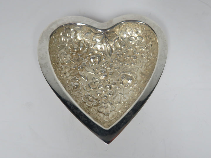 Stieff Heart Sterling Trinket Dish