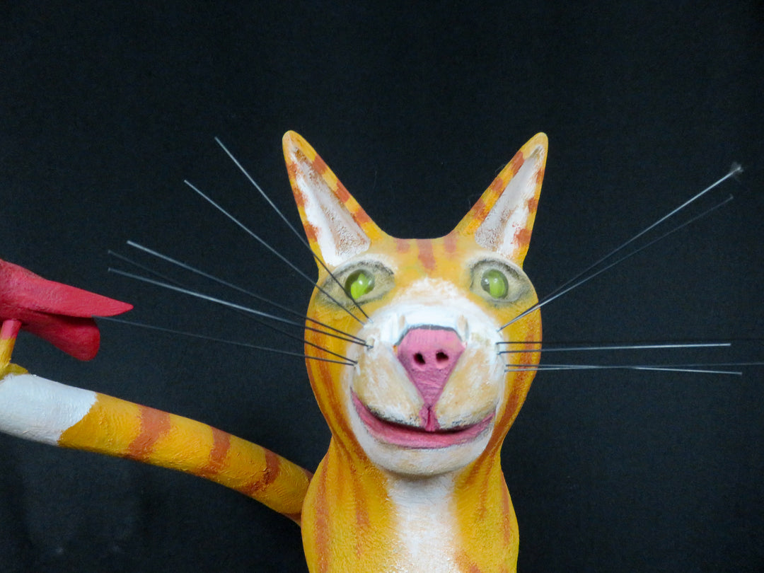 Whimsical Cat Sculpture