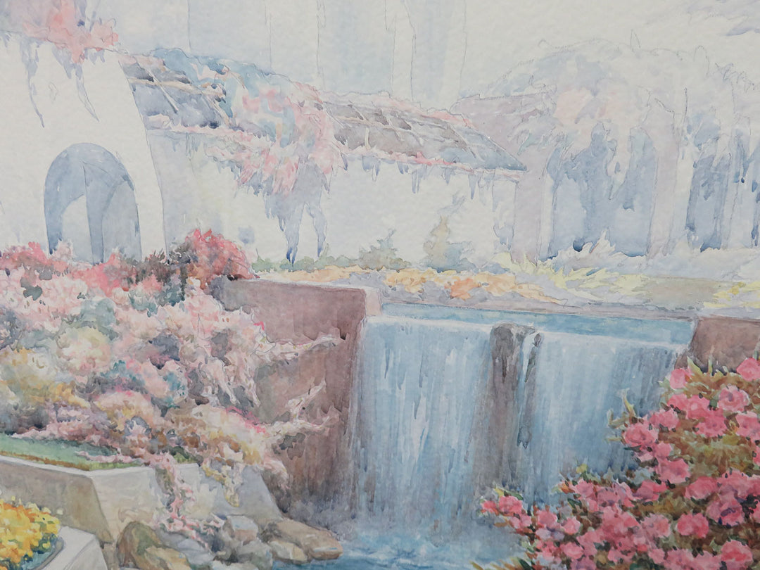 Waterfall Watercolor by M Martin