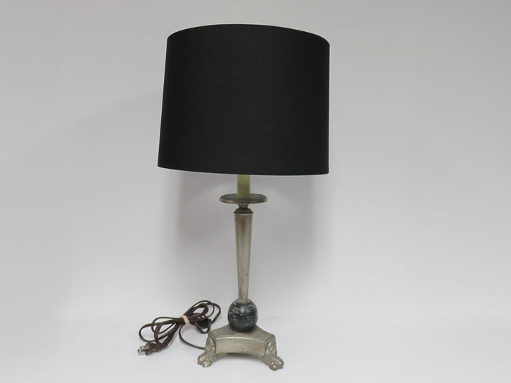 Silver Column Table Lamp