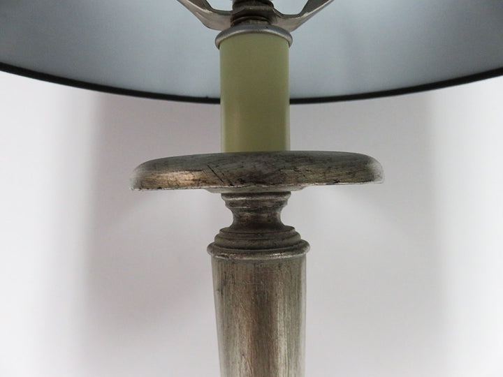 Silver Column Table Lamp