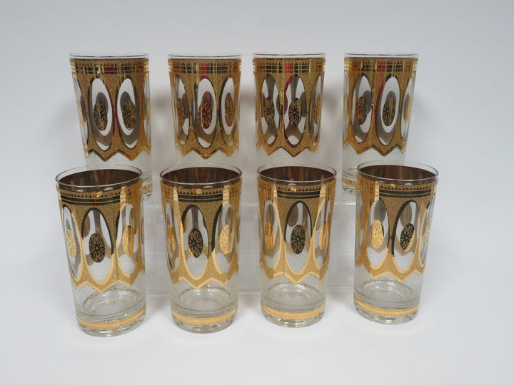MCM Gold Design Highball Glasses
