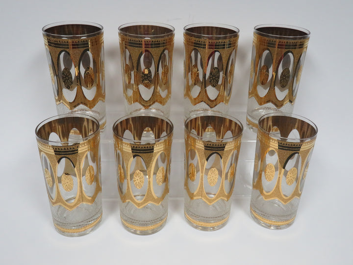 MCM Gold Design Highball Glasses