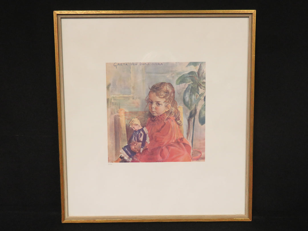 Girl Holding Doll Print