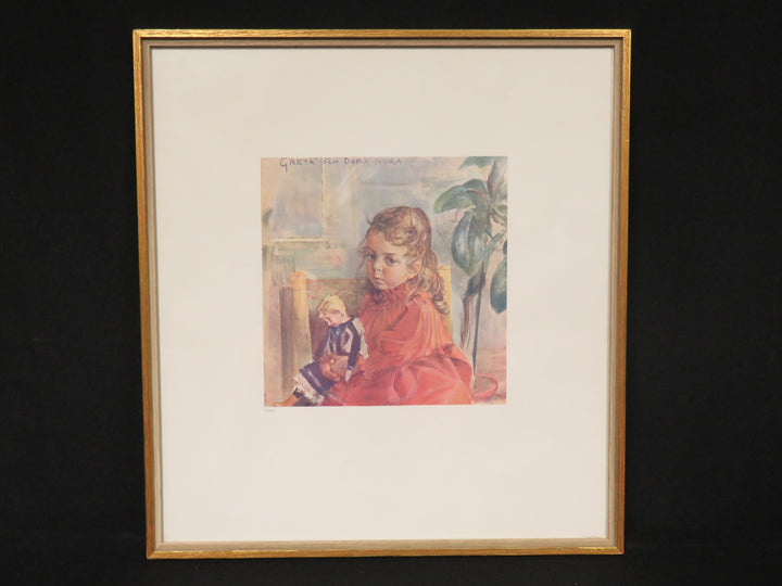 Girl Holding Doll Print