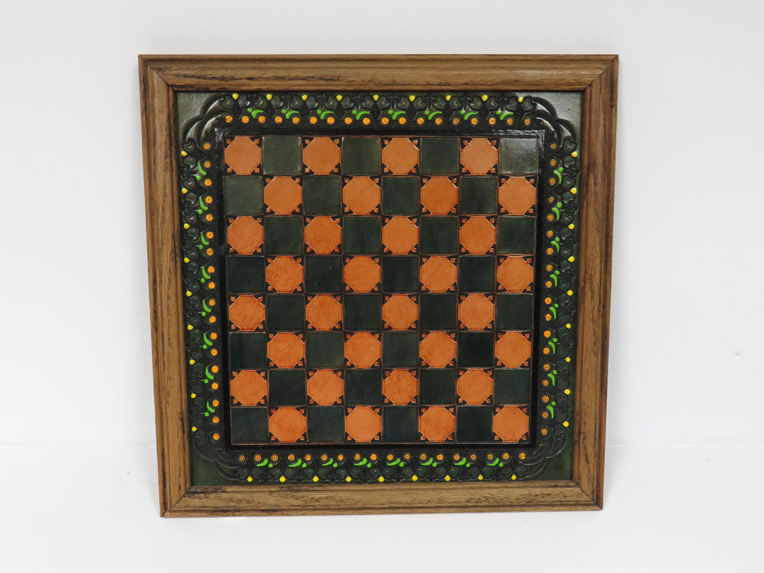 Framed Leather Chess Board