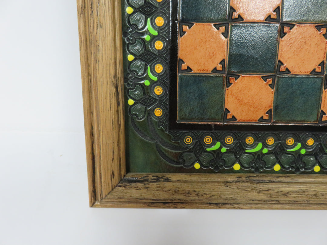 Framed Leather Chess Board