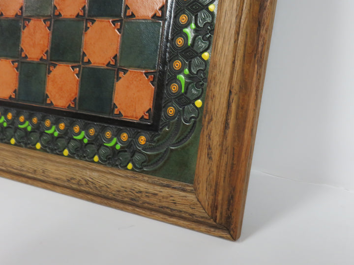 Framed Leather Chess Board