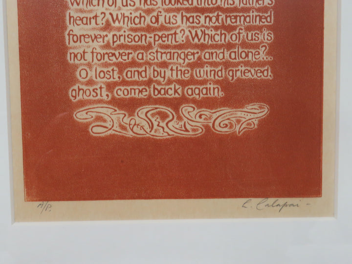 Print of Woodcut and Poem
