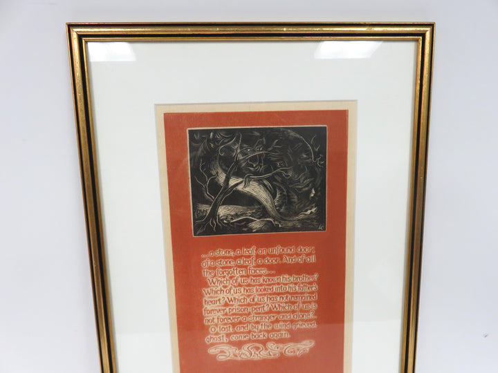 Print of Woodcut and Poem