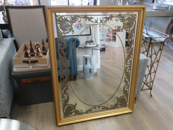 Rectangular Mirror with Painted Design