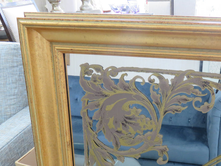 Rectangular Mirror with Painted Design