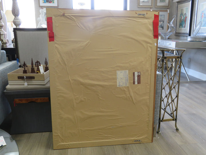 Rectangular Mirror with Painted Design
