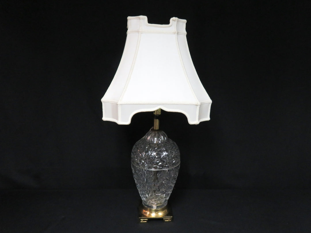 Glass and Brass Table Lamp
