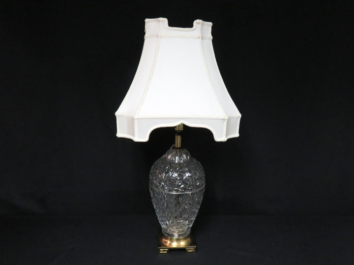 Glass and Brass Table Lamp