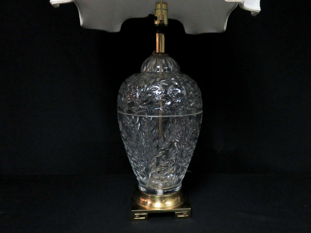 Glass and Brass Table Lamp