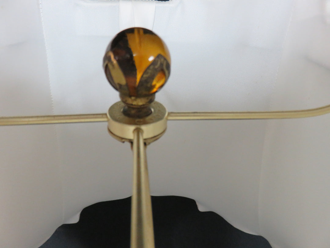 Glass and Brass Table Lamp