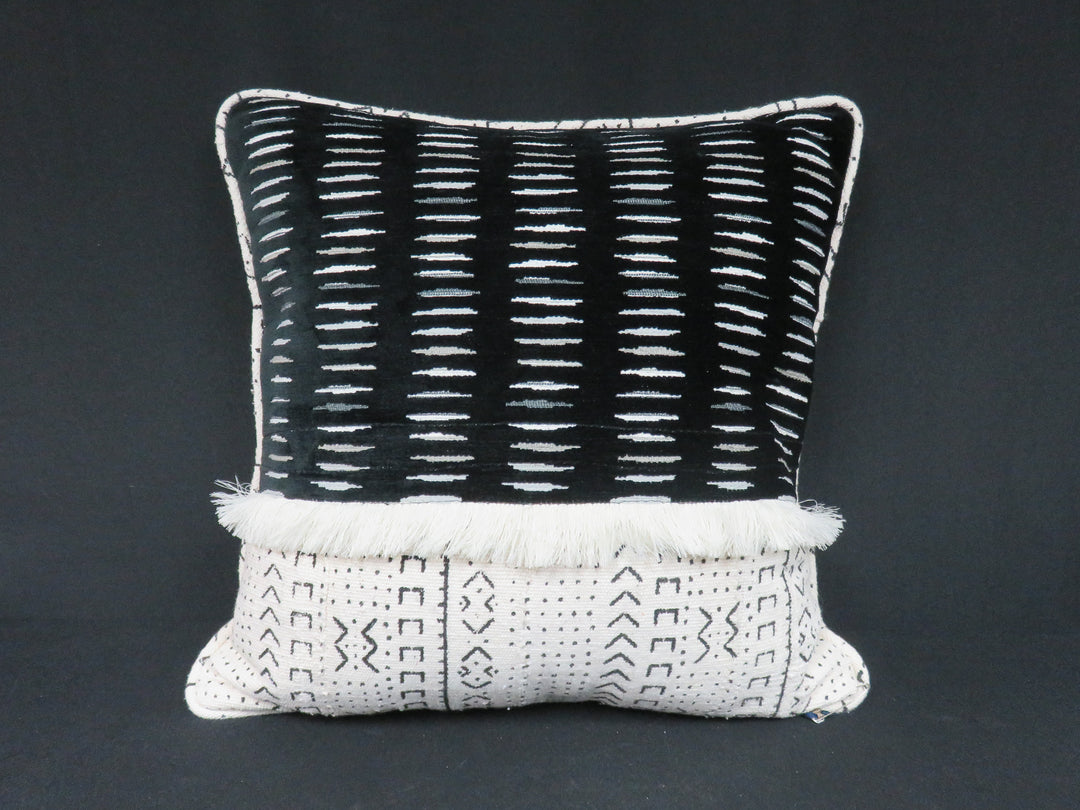 Black and Cream Throw Pillow