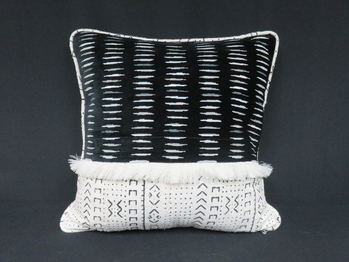 Black and Cream Throw Pillow