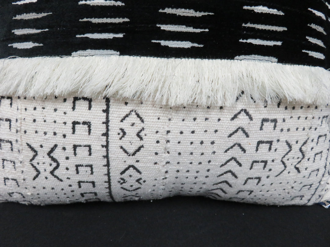 Black and Cream Throw Pillow