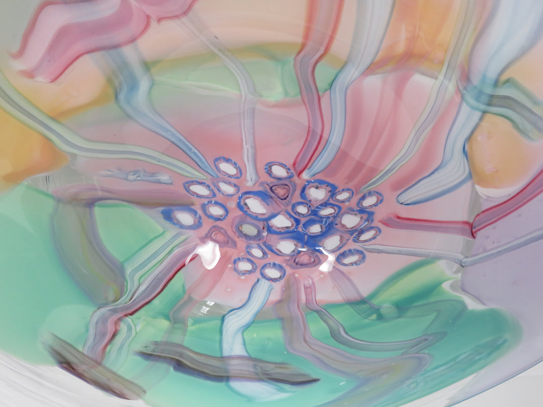Freeform Art Glass Plate & Stand