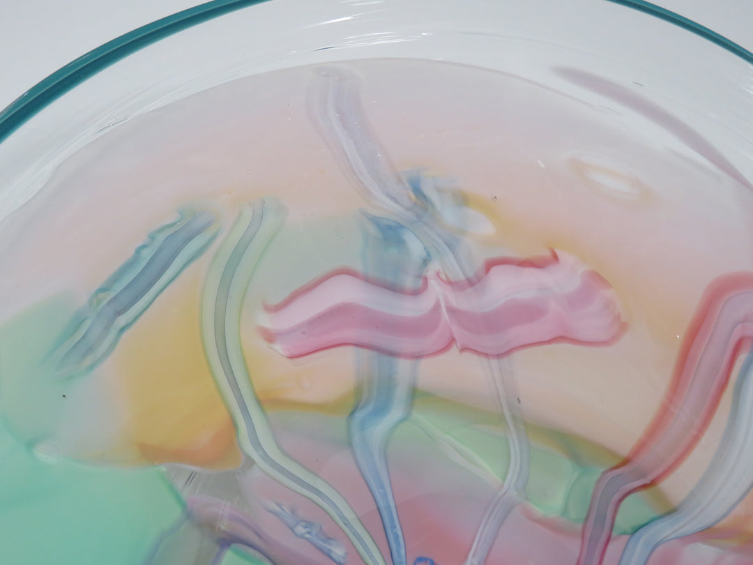 Freeform Art Glass Plate & Stand
