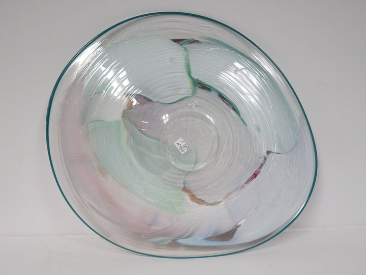 Freeform Art Glass Plate & Stand