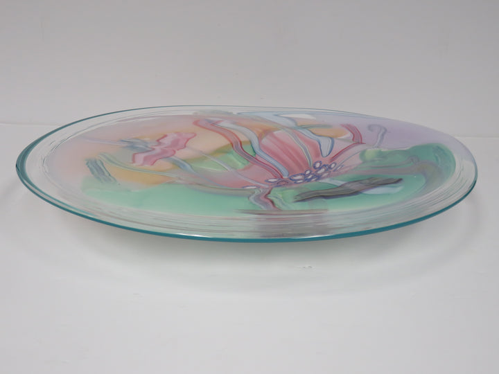 Freeform Art Glass Plate & Stand