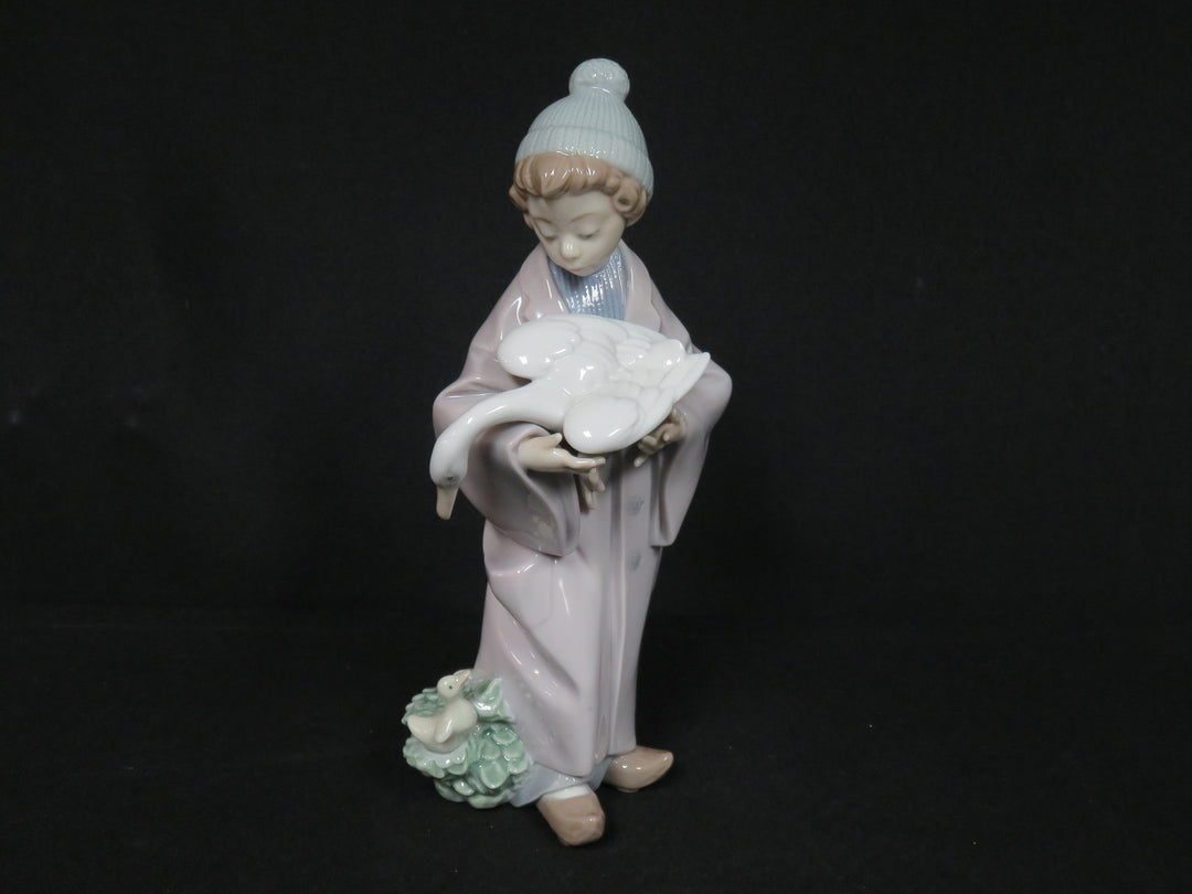Lladró Boy and Goose Figurine
