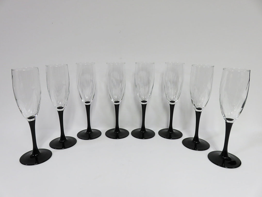 Black Stem Champagne Flutes
